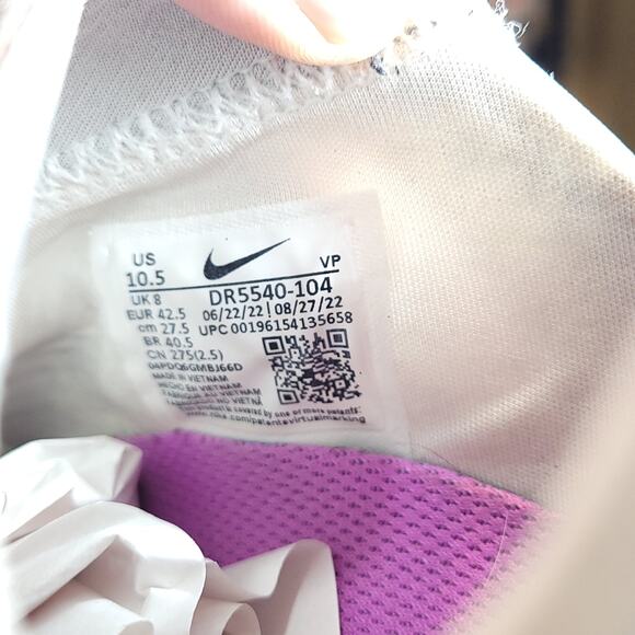Nike Go Flyease DR5540-104 Off White Purple Easy On women's Size 10.5 - Picture 9 of 9